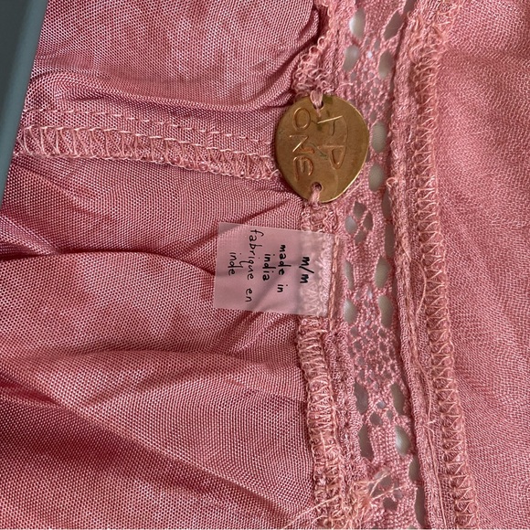 Free People Dusty Rose Mini Dress Olivia Gauze Babydoll Dress - Picture 2 of 5